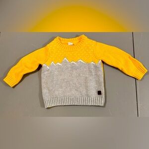 Janie & Jack Boys 6-12 Months Gold Mountain Crewneck Knit Sweater Cozy Fall Ski